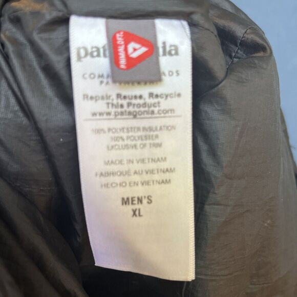 PATAGONIA Mens Size XL Coat PUFF Full Zip Puffer Jacket Black Insulated Nano - Picture 10 of 10